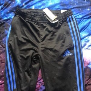 Adidas periwinkle striped pants